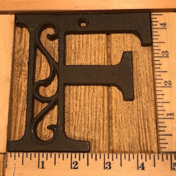 Cast Iron Letter "E" 4 5/8"tall Ornate Raw Cast Iron Ready to Paint 0184-0557-E - Picture 4 of 13